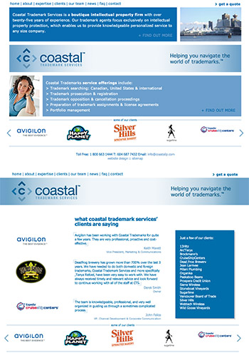 coastalip.com - programmed for Creating Excellence - search engine optimization (SEO), Wordpress CMS with custom template and automated tasks