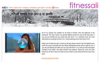 fitnessali.com - features content management system (CMS)