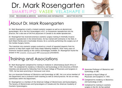markrosengartenmd.ca - site combines Flash and HTML focusing on accessability and search engine optimization (SEO)