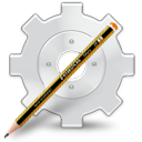 website design logo - pencil and gear